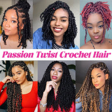 Load image into Gallery viewer, 8 Packs Passion Twist Crochet Hair 20 Inch Prelooped Crochet Braids Pretwisted Spring Twist Crochet Hair for Black Women (20 Inch (Pack of 8), T30#)