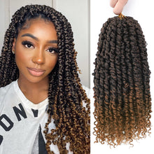 Load image into Gallery viewer, Nice One Pre-Twisted Passion Twist Hair 14 Inch, Short Passion Twist Crochet Hair for Women 8 Packs Ombre Brown Pre-Looped Passion Twists Braiding Synthetic Hair Extensions (14inch,T30#)