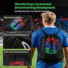 Load image into Gallery viewer, Covbozk FIFA World Cup 2026 Licensed Drawstring Backpack Bag, Lightweight Gym Sack & Stadium Bag, Foldable Sports Sackpack, Travel Backpack Sports Gym Sackpack for Adults Men Women Outdoor Travel