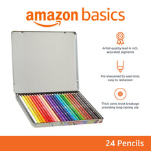 Load image into Gallery viewer, Amazon Basics - Premium Colored Pencils, Soft Core, 24 Count (Pack of 1), Multicolor