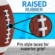 Load image into Gallery viewer, Franklin Sports Junior/Youth Football - Grip-Rite 100 - Kids Junior Size - Durable Outdoor Rubber Football - Brown/White