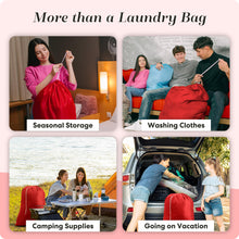 Load image into Gallery viewer, Nylon Laundry Bag - Locking Drawstring Closure and Machine Washable. These Bags will Fit a Laundry Basket or Hamper and Strong Enough to Carry up to Three Loads of Clothes. (Red)