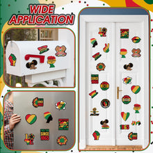 Load image into Gallery viewer, Fabbay 25 Pcs Juneteenth Decoration Magnetic Stickers Yellow Green Red Refrigerator Magnets Decorative Freedom Day Fridge Garage Decal for Holiday Car Metal Door Decor
