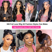 Load image into Gallery viewer, catti Body Wave 360 Lace Front Wigs Human Hair 360 Full Lace Frontal Wigs Human Hair Pre Plucked with Baby Hair Brazilian Virgin Hair Body Wave 360 HD Lace Front Wigs Human Hair Wigs (20 Inch)