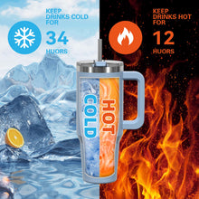 Load image into Gallery viewer, WATERSY 40 oz Tumbler with Handle,Tumbler with Lid and Straw,Double Wall Insulated Cup Stainless Steel Travel Mug(Cold for 34 Hours),Water Bottle for Iced Tea,Coffee,Cold Beverages(Smog Blue)