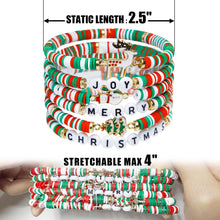 Load image into Gallery viewer, Artlunar 6 Pack Christmas Bracelets: Joy & Merry Candy-Style Stacks for Women & Teens - Perfect Christmas Gifts - Age 3 to Adult