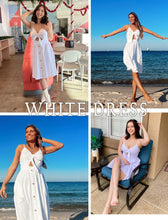 Load image into Gallery viewer, VOTEPRETTY Women's Summer Dresses Sundresses Beach Clothes Outfit Vacation 2024 V Party Graduation Homecoming Casual Tropical Prom Bride Shower Plus Size Resort Wear Hawaiian Spring Cruise White