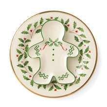 Load image into Gallery viewer, Lenox Holiday Gingerbread Man Accent Plate, 0.70 LB, Red & Green