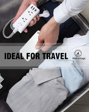 Load image into Gallery viewer, Power Strip Surge Protector - 6 Widely Outlets with 3 USB Ports (1 USB C), 3-Side Outlet Extender Strip, 5 Ft Extension Cord Flat Plug, Wall Mount Small Power Strip for Travel Home Office College Dorm