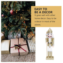 Load image into Gallery viewer, Wooden Nutcracker Soldier Figure Decor Mixed Nuts Nutcracker Soldiers Figurine Christmas Desktop Decoration Glitter Soldier Puppet for Xmas Tree Window Table Porch Decoration