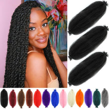 Load image into Gallery viewer, Afro Twist Hair 24 Inch 3 Packs, Springy Afro Twist Hair Pre Fluffed Spring Twist Hair Pre Stretched Wrapping Hair for Soft Locs Hair Extensions (24 Inch (Pack of 3), 1B#)