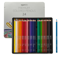 Load image into Gallery viewer, Amazon Basics - Premium Colored Pencils, Soft Core, 24 Count (Pack of 1), Multicolor