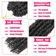 Load image into Gallery viewer, Passion Twist Crochet Hair 10 Inch 6 Packs Pre-twisted Passion Twist Hair Pre Looped Crochet Hair for Black Women Bohemian Short Passion Twist Crochet Hair for Kids and Girls (10 Inch,1B)