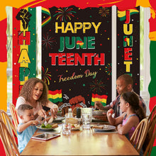 Load image into Gallery viewer, Oudain 3 Pack Juneteenth Decorations Happy Juneteenth Banner June 19th Porch Banner Hanging Door Sign Independence Day Freedom Day Decor African Afro American Festival Celebration Supplies