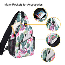 Load image into Gallery viewer, MOSISO Sling Backpack,Travel Hiking Daypack Pattern Rope Crossbody Shoulder Bag, Cactus