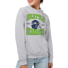 Load image into Gallery viewer, Junk Food Clothing x NFL - Seattle Seahawks - Team Helmet - Unisex Adult Pullover Fleece Hoodie for Men and Women - Size Medium