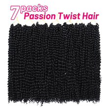 Load image into Gallery viewer, Dorsanee Passion Twist Hair 18 Inch 7 Pakcs Water Wave Crochet Hair Long Bohemian Curly Braiding Hair for Butterfly Locs, Faux Locs, Boho Style Spring Twist Crochet Braids (1B#)