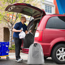 Load image into Gallery viewer, 2 Pcs JHX Travel Laundry Bags, Dirty Clothes Organizer【Upgraded】with Handles and Aluminum Carabiner for Travel, Camp, Fitness, and Students (Black&Grey) 24"L x 21"W