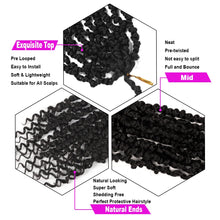 Load image into Gallery viewer, Bileaf 8 Packs Passion Twist Crochet Hair 10 Inch Pre-twisted Short Crochet Passion Twist Hair, Pre Looped Passion Twist Crochet Braids Bohemian Crochet Hair 1B