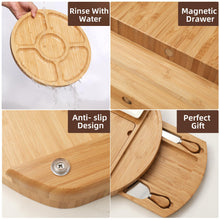 Load image into Gallery viewer, Charcuterie Boards Gift Set, Large Bamboo Cheese Board and Knife Set, Charcuterie Accessories, House Warming Gifts New Home, Wedding Gifts for Couple, Birthday Gifts for Women