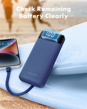 Load image into Gallery viewer, Portable Charger with Built in Cables, Portable Charger with Cords Wires Slim 10000mAh Travel Essentials Battery Pack 6 Outputs 3A High Speed Power Bank for iPhone Samsung Pixel LG Moto iPad