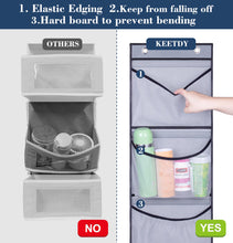 Load image into Gallery viewer, KEETDY Hanging Shelves Over the Door Organizer Storage for Closet with 5 Pockets Organizer for Bedroom Bathroom, 2 Pack(Grey)