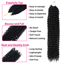 Load image into Gallery viewer, Dorsanee Passion Twist Hair 18 Inch 7 Pakcs Water Wave Crochet Hair Long Bohemian Curly Braiding Hair for Butterfly Locs, Faux Locs, Boho Style Spring Twist Crochet Braids (1B#)