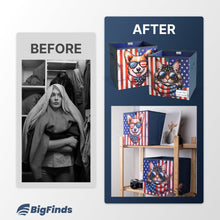 Load image into Gallery viewer, BigFinds Decorative Storage Fabric Box Set - Cat & Dog 2 Print with American Flag Closet Organizers For Bedroom - Foldable Bins For Clothes & Toy Organization
