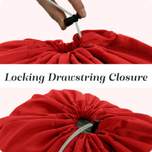 Load image into Gallery viewer, Nylon Laundry Bag - Locking Drawstring Closure and Machine Washable. These Bags will Fit a Laundry Basket or Hamper and Strong Enough to Carry up to Three Loads of Clothes. (Red)