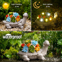 Load image into Gallery viewer, Nacome Solar Garden Outdoor Statues Turtle with Succulent and 7 LED Lights - Lawn Decor Tortoise Statue for Patio, Balcony, Yard Ornament - Unique Housewarming Gifts