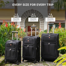 Load image into Gallery viewer, SwissGear Sion Softside Expandable Luggage, Black, 2-Piece Set (21/29)