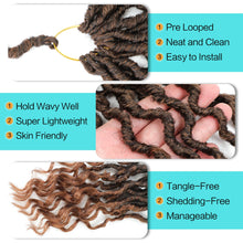 Load image into Gallery viewer, Karida Goddess Locs Crochet Hair 12 Inch, 8 Packs Faux Locs Crochet Hair for Black Women, Pre Looped Crochet Faux Locs With Curly Ends (12 Inch (Pack of 8), T30#)