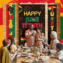Load image into Gallery viewer, Oudain 3 Pack Juneteenth Decorations Happy Juneteenth Banner June 19th Porch Banner Hanging Door Sign Independence Day Freedom Day Decor African Afro American Festival Celebration Supplies
