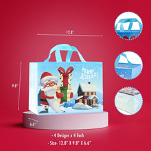 Load image into Gallery viewer, 16PCS Christmas Gift Bags,Christmas Tote Bags with Handles, Christmas Treat Bags, Multifunctional Non-Woven Christmas Bags for Gifts Wrapping Shopping, Xmas Party Supplies, 13"×9.8"×6.6"