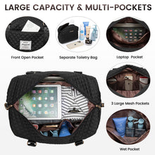 Load image into Gallery viewer, LOVEVOOK Travel Duffle Bag, Weekender Bags for Women with Shoe Compartment, Carry on Bag with Toiletry Bag, Gym Bag with Wet Pocket, Hospital Bags for Labor and Delivery, Black