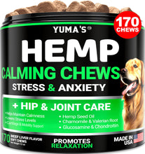 Load image into Gallery viewer, Hemp Calming Chews for Dogs - Advanced Dog Calming Chews - 170 Treats - Anxiety Relief Treats - Hemp Oil - Separation Aid, Stress, Hip and Joint Supplement for Canine Health Support - Beef Flavor