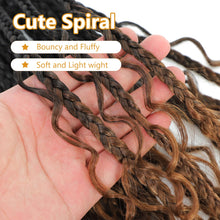 Load image into Gallery viewer, 8 Packs Crochet Box Braids-14 Inch Boho Box Braids Crochet Braids Hair Bohomian Box Braid Crochet Hair Synthetic Braiding Hair Goddess Box Braids Crochet Hair for Black Women (1B/30/27)