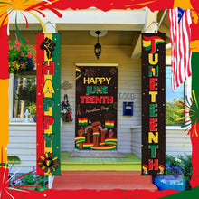 Load image into Gallery viewer, Oudain 3 Pack Juneteenth Decorations Happy Juneteenth Banner June 19th Porch Banner Hanging Door Sign Independence Day Freedom Day Decor African Afro American Festival Celebration Supplies