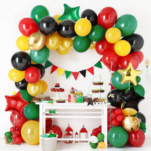 Load image into Gallery viewer, 138pcs Black History Month Balloon Arch Kit Black History Month Decorations Balloon Garland Black Red Green Balloon for African American Decorations