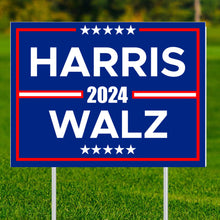 Load image into Gallery viewer, Large Kamala Harris Walz For President Vice President Walz Yard Sign Kamala Harris 2024 Lawn Sign 24" x 18" Corrugated Plastic Double Sided Includes H Stake 24x18 Kamala Harris for President Election Sign Her (Small 18x12")