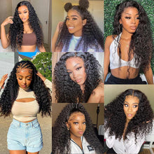Load image into Gallery viewer, 13x4 Lace Front Wigs Human Hair Pre Plucked 180% Density Brazilian Wet and Wavy Human Hair Wigs for Black Women Glueless Curly Lace Frontal Wigs Human Hair Natural Color (22 Inch)
