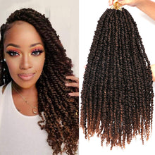 Load image into Gallery viewer, 8 Packs Passion Twist Crochet Hair 20 Inch Prelooped Crochet Braids Pretwisted Spring Twist Crochet Hair for Black Women (20 Inch (Pack of 8), T30#)