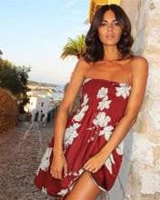 Load image into Gallery viewer, Sundresses for Women Casual Beach Summer Strapless Coverups Tube Tops Off The Shouder Dresses (WineRed,M)