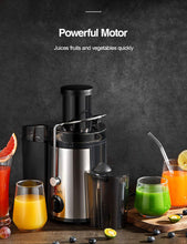 Load image into Gallery viewer, Qcen Juicer Machine, 500W Centrifugal Juicer Extractor with Wide Mouth 3” Feed Chute for Fruit Vegetable, Easy to Clean, Stainless Steel, BPA-free (Black)