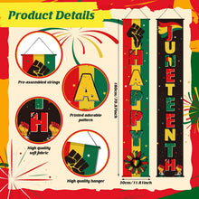 Load image into Gallery viewer, Oudain 3 Pack Juneteenth Decorations Happy Juneteenth Banner June 19th Porch Banner Hanging Door Sign Independence Day Freedom Day Decor African Afro American Festival Celebration Supplies