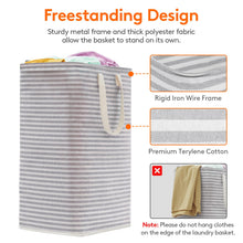 Load image into Gallery viewer, Lifewit 2 Pack Laundry Hamper Large Collapsible Laundry Baskets, Freestanding Waterproof Clothes Hamper with Easy Carry Handles in Laundry Room Bedroom Bathroom College Dorm for Adults, Grey, 2 x 80L