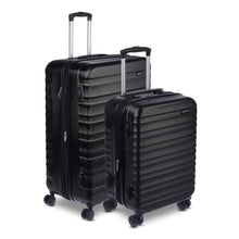 Load image into Gallery viewer, Amazon Basics 2-Piece Set (21", 30"), Hardshell Suitcases With Wheels, Expandable For Up to 25% More Space, With Scratch-Resistant Surface, Four Multi-directional Wheels, Black