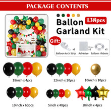 Load image into Gallery viewer, 138pcs Black History Month Balloon Arch Kit Black History Month Decorations Balloon Garland Black Red Green Balloon for African American Decorations