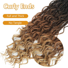 Load image into Gallery viewer, 8 Packs Crochet Box Braids-14 Inch Boho Box Braids Crochet Braids Hair Bohomian Box Braid Crochet Hair Synthetic Braiding Hair Goddess Box Braids Crochet Hair for Black Women (1B/30/27)