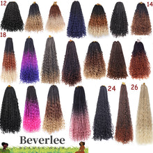 Load image into Gallery viewer, Beverlee 10 Inch 8 Packs Boho Box Braids Goddess Box Braids Crochet Hair Bohemian Hippie Braids Braiding Hair Box Braids with Curly Ends Messy Pre-looped Synthetic Kids Crochet Hair for Black Women